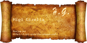 Higl Gizella névjegykártya