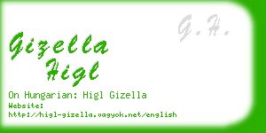 gizella higl business card